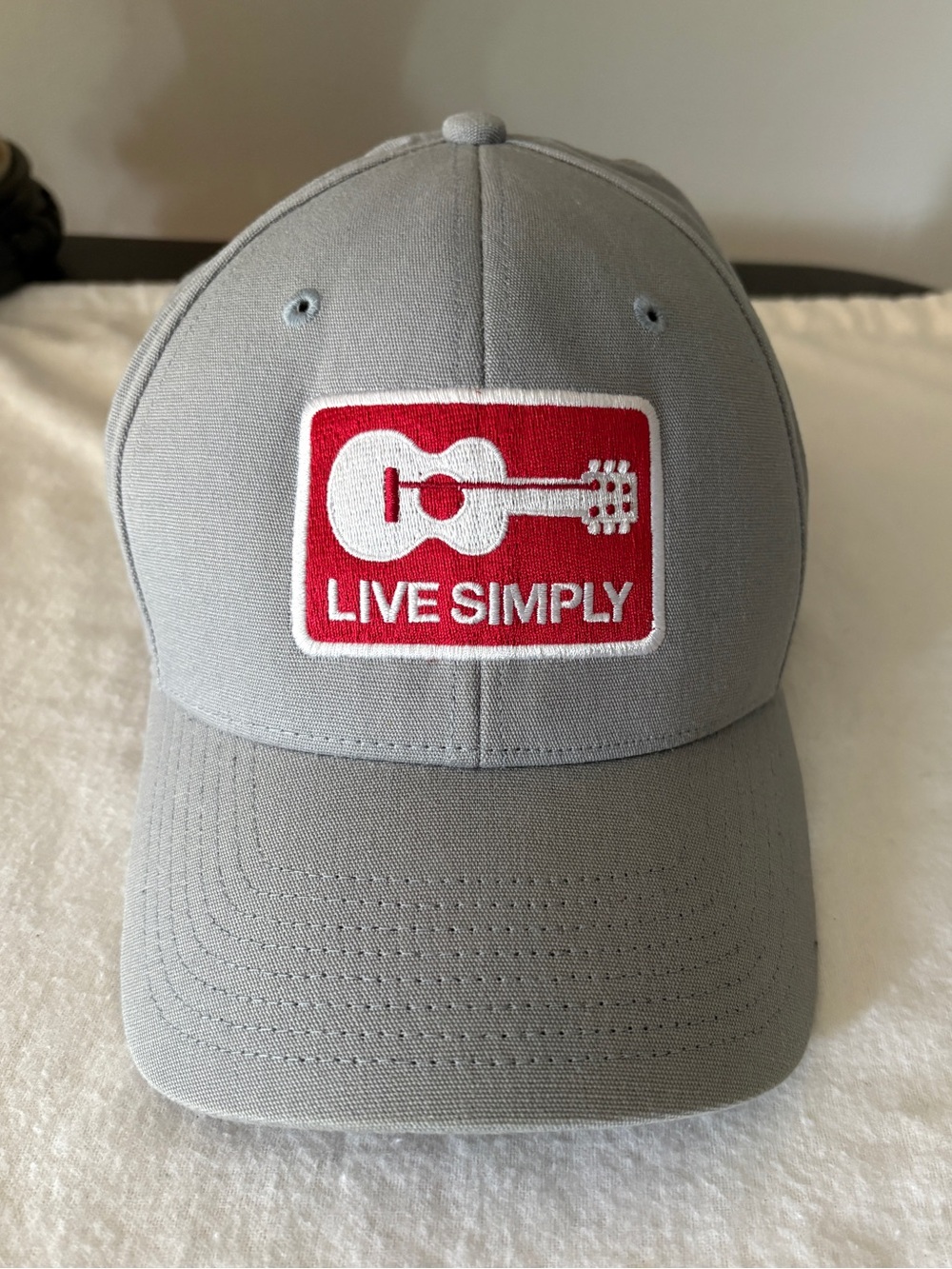 SOLD Patagonia Live Simply Guitar Roger That Hat Gray Organic Cotton 6 Panel NWT - Picture 1 of 8